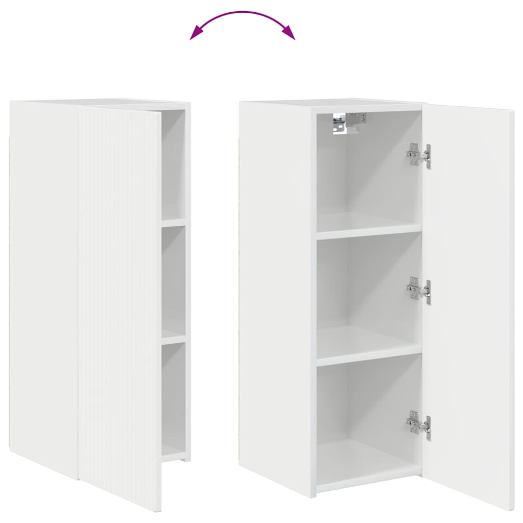 vidaXL TV-Wandschrank Glänzend Weiß 30 x 31 x 80 cm Holzwerkstoff