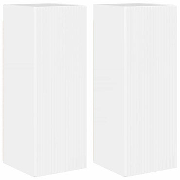 vidaXL TV-Wandschrank Wandmontiert 2 pcs Glänzend Weiß 30 x 31 x 80 cm
