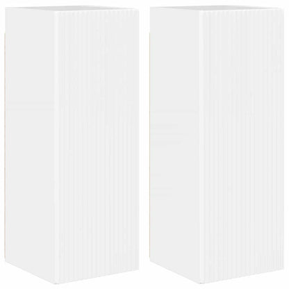 vidaXL TV-Wandschrank Wandmontiert 2 pcs Glänzend Weiß 30 x 31 x 80 cm