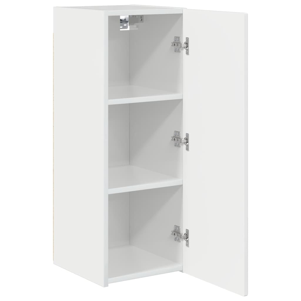 vidaXL TV-Wandschrank Wandmontiert 2 pcs Glänzend Weiß 30 x 31 x 80 cm