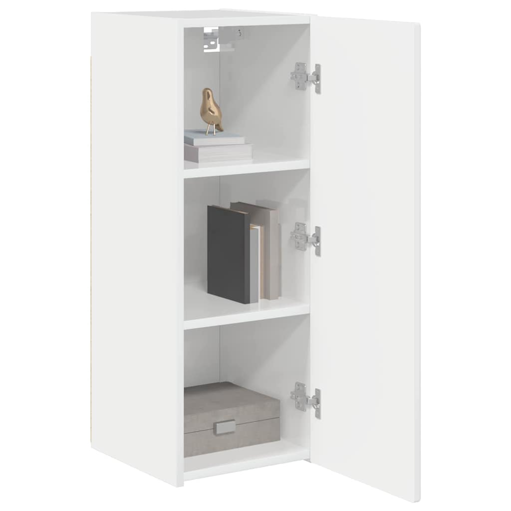 vidaXL TV-Wandschrank Wandmontiert 2 pcs Glänzend Weiß 30 x 31 x 80 cm