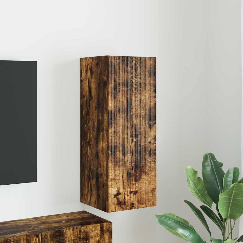 vidaXL TV-Wandschrank Geräucherte Eiche 30 x 31 x 80 cm Holzwerkstoff