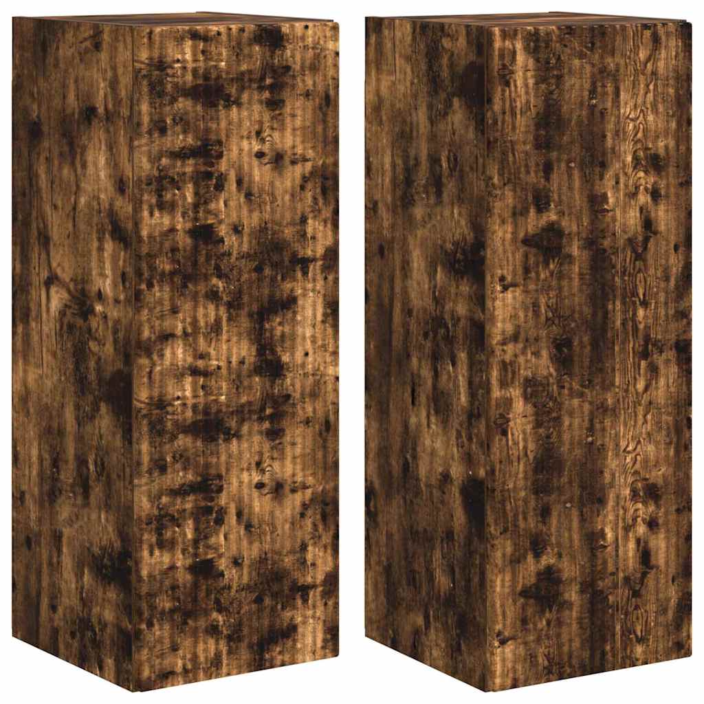 vidaXL TV-Wandschrank 2 pcs Geräucherte Eiche 30 x 31 x 80 cm
