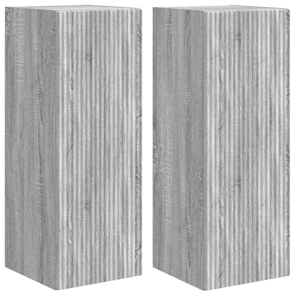 vidaXL TV-Wandschrank Wandmontiert 2 pcs Graues Sonoma 30 x 31 x 80 cm