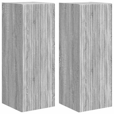 vidaXL TV-Wandschrank Wandmontiert 2 pcs Graues Sonoma 30 x 31 x 80 cm