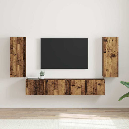 vidaXL TV-Wandschrank 2 pcs Altholz 30 x 31 x 80 cm Holzwerkstoff
