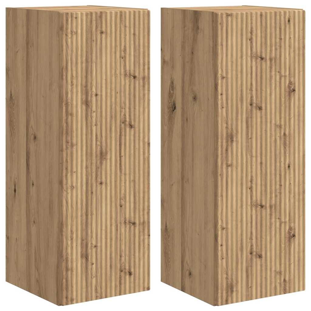 vidaXL TV-Wandschrank 2 pcs Kunsthandwerk Eiche 30 x 31 x 80 cm