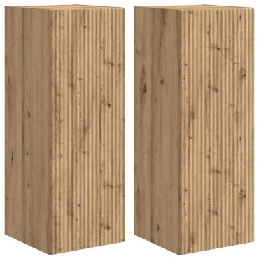 vidaXL TV-Wandschrank 2 pcs Kunsthandwerk Eiche 30 x 31 x 80 cm