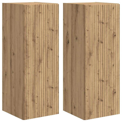 vidaXL TV-Wandschrank 2 pcs Kunsthandwerk Eiche 30 x 31 x 80 cm