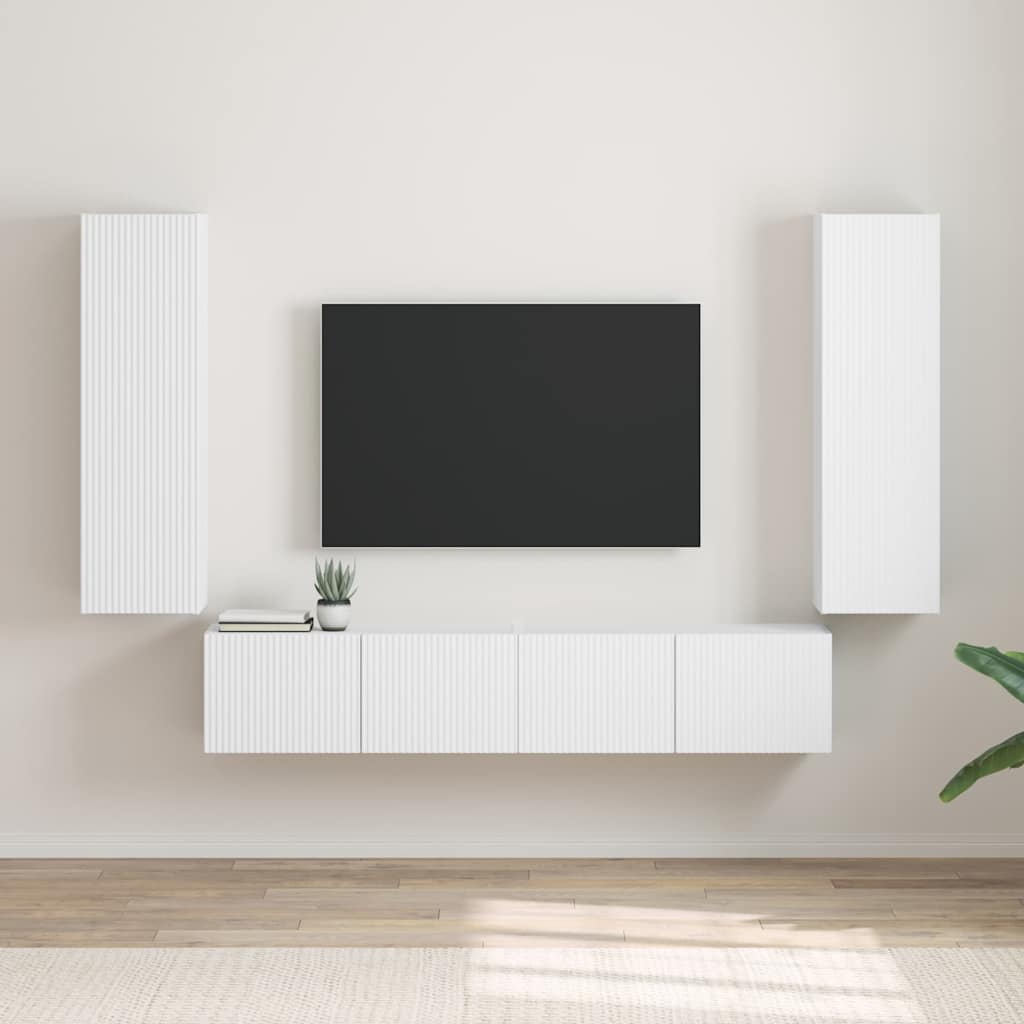 vidaXL TV-Wandschrank 2 pcs Weiß 30 x 31 x 100 cm Holzwerkstoff