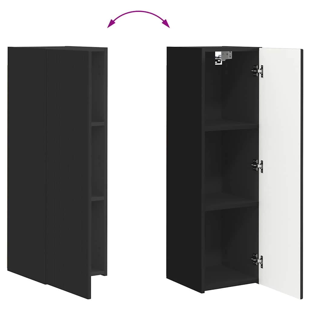vidaXL TV-Wandschrank Schwarz 30 x 31 x 100 cm Holzwerkstoff