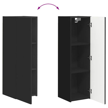 vidaXL TV-Wandschrank Schwarz 30 x 31 x 100 cm Holzwerkstoff