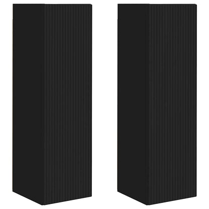 vidaXL TV-Wandschrank 2 pcs Schwarz 30 x 31 x 100 cm Holzwerkstoff