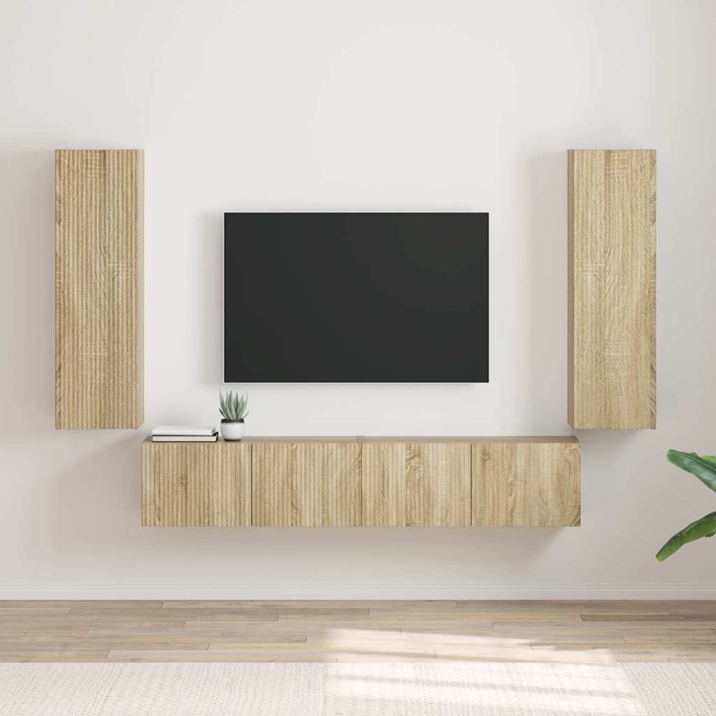 vidaXL TV-Wandschrank 2 pcs Sonoma 30 x 31 x 100 cm Holzwerkstoff