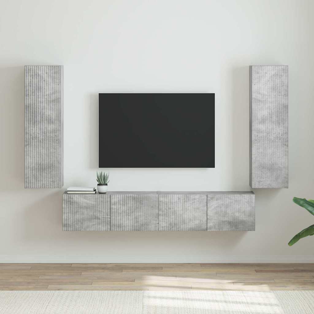 vidaXL TV-Wandschrank 2 pcs Beton 30 x 31 x 100 cm Holzwerkstoff
