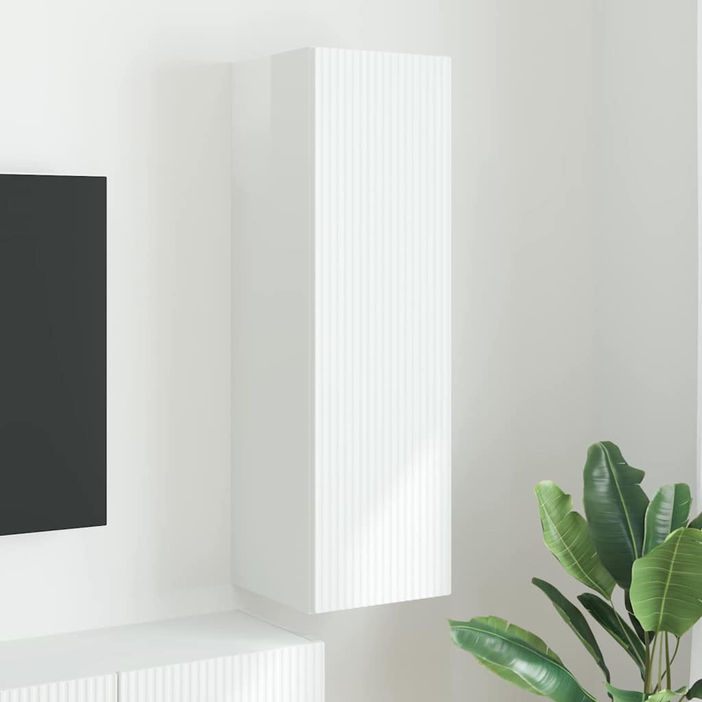 vidaXL TV-Wandschrank Glänzend Weiß 30 x 31 x 100 cm Holzwerkstoff