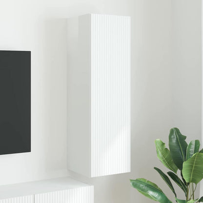 vidaXL TV-Wandschrank Glänzend Weiß 30 x 31 x 100 cm Holzwerkstoff