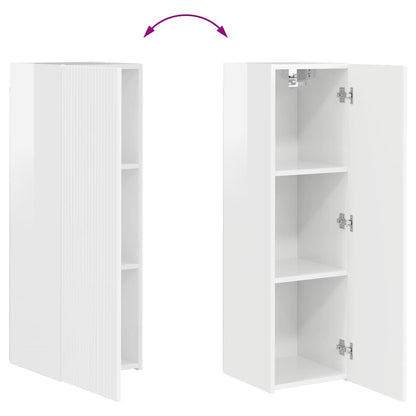 vidaXL TV-Wandschrank Glänzend Weiß 30 x 31 x 100 cm Holzwerkstoff