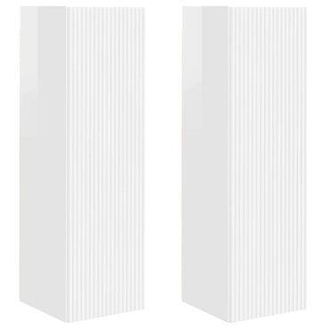 vidaXL TV-Wandschrank 2 pcs Glänzend Weiß 30 x 31 x 100 cm