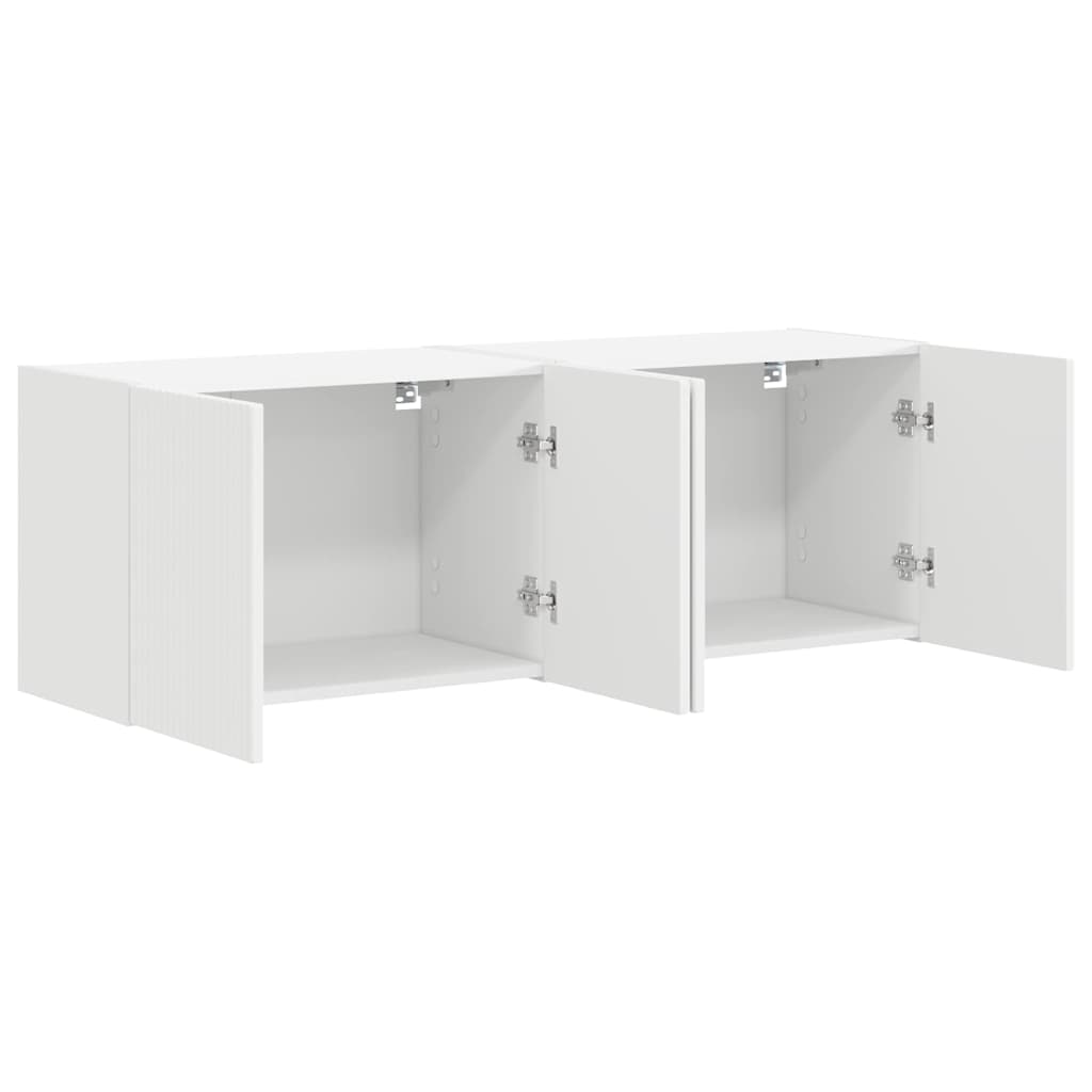 vidaXL TV-Wandschrank 2 pcs Weiß 59,5 x 31 x 40 cm Holzwerkstoff