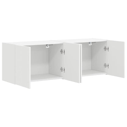 vidaXL TV-Wandschrank 2 pcs Weiß 59,5 x 31 x 40 cm Holzwerkstoff