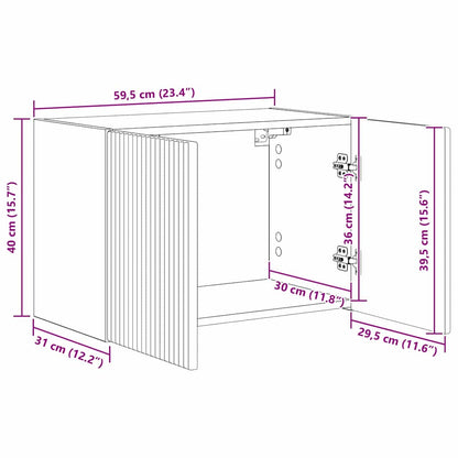 vidaXL TV-Wandschrank 2 pcs Weiß 59,5 x 31 x 40 cm Holzwerkstoff