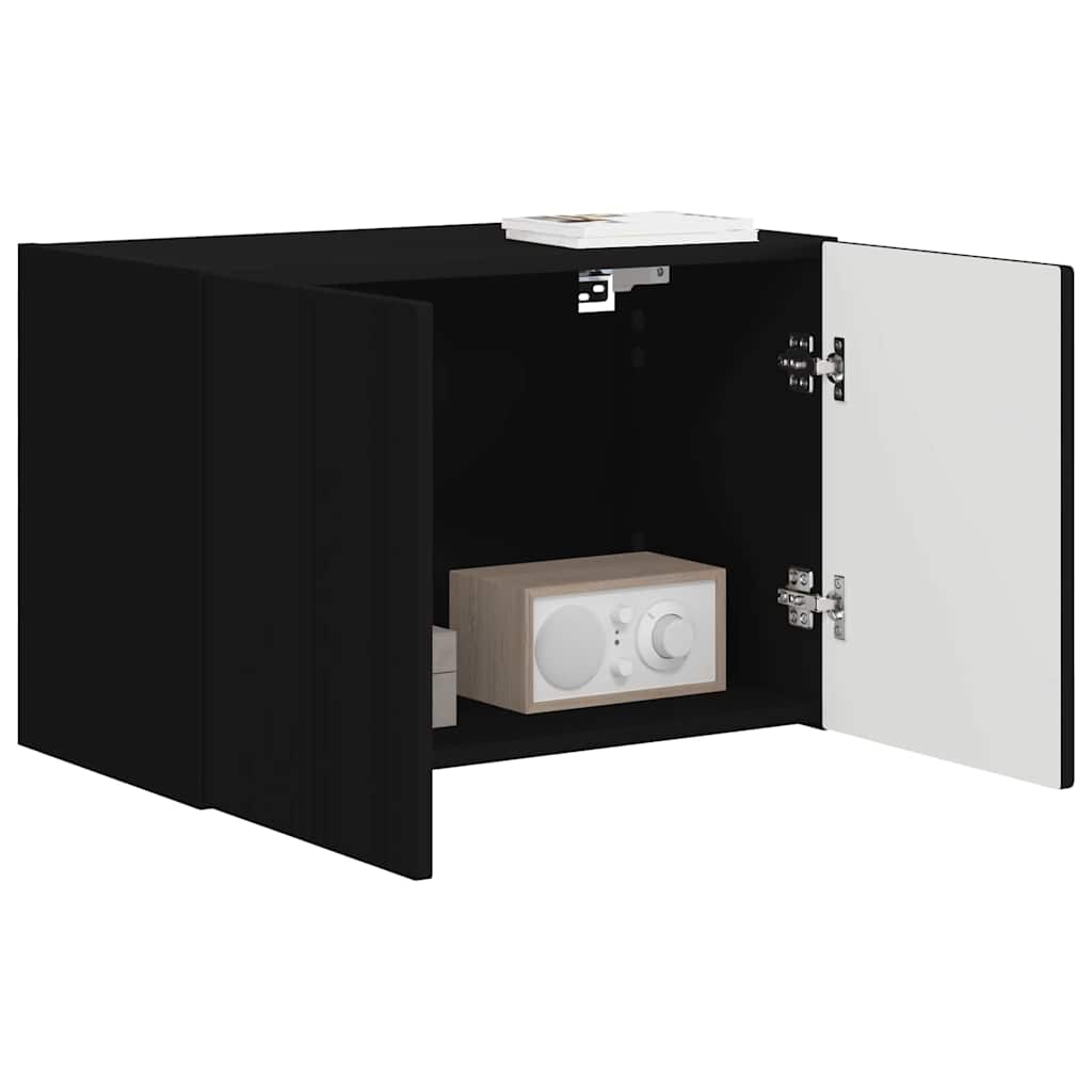 vidaXL TV-Wandschrank Schwarz 59,5 x 31 x 40 cm Holzwerkstoff
