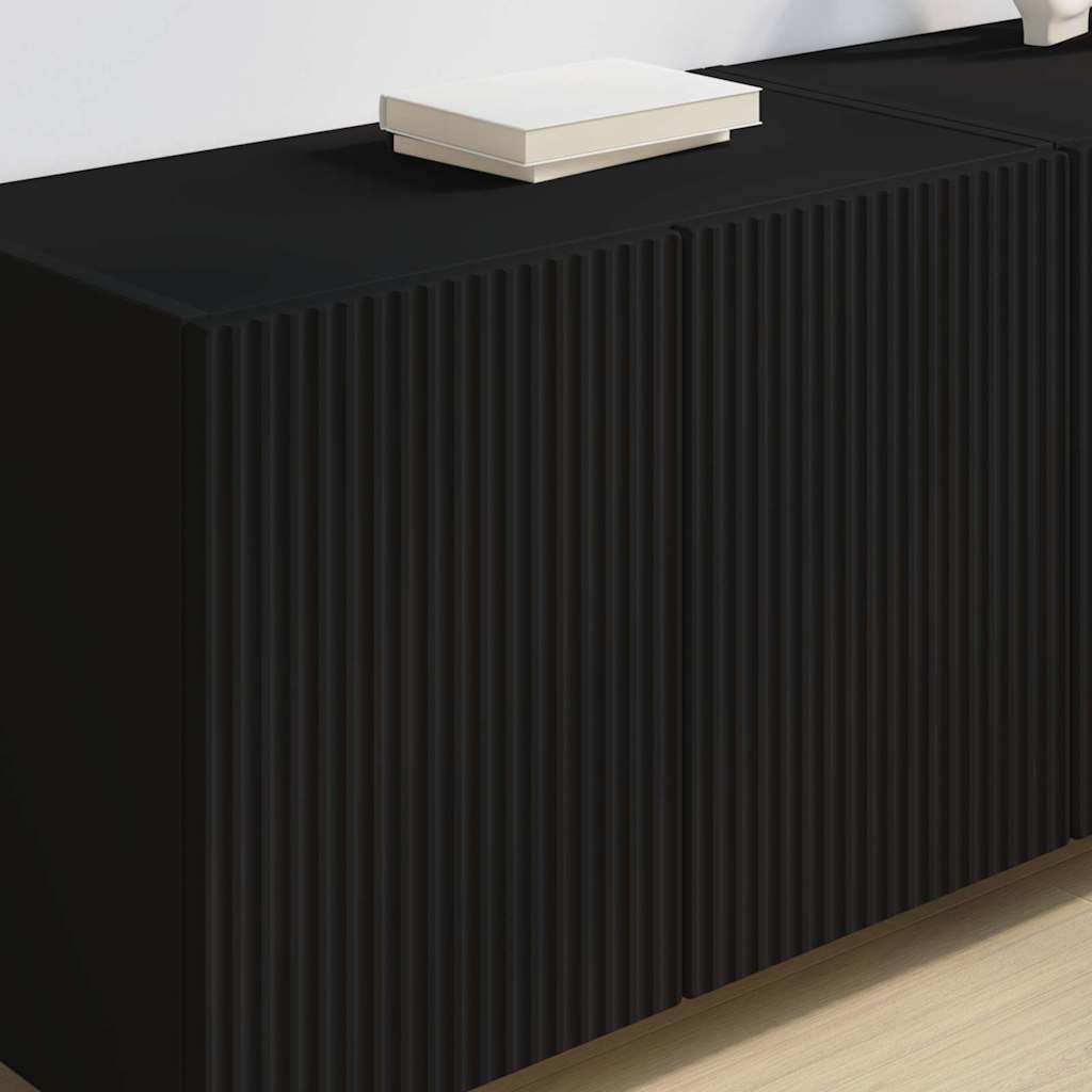 vidaXL TV-Wandschrank 2 pcs Schwarz 59,5 x 31 x 40 cm Holzwerkstoff