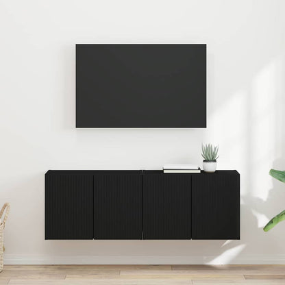 vidaXL TV-Wandschrank 2 pcs Schwarz 59,5 x 31 x 40 cm Holzwerkstoff