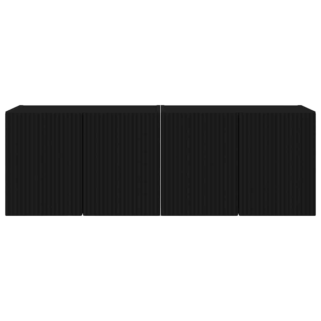 vidaXL TV-Wandschrank 2 pcs Schwarz 59,5 x 31 x 40 cm Holzwerkstoff
