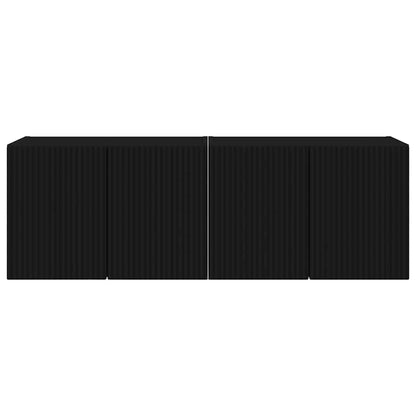 vidaXL TV-Wandschrank 2 pcs Schwarz 59,5 x 31 x 40 cm Holzwerkstoff