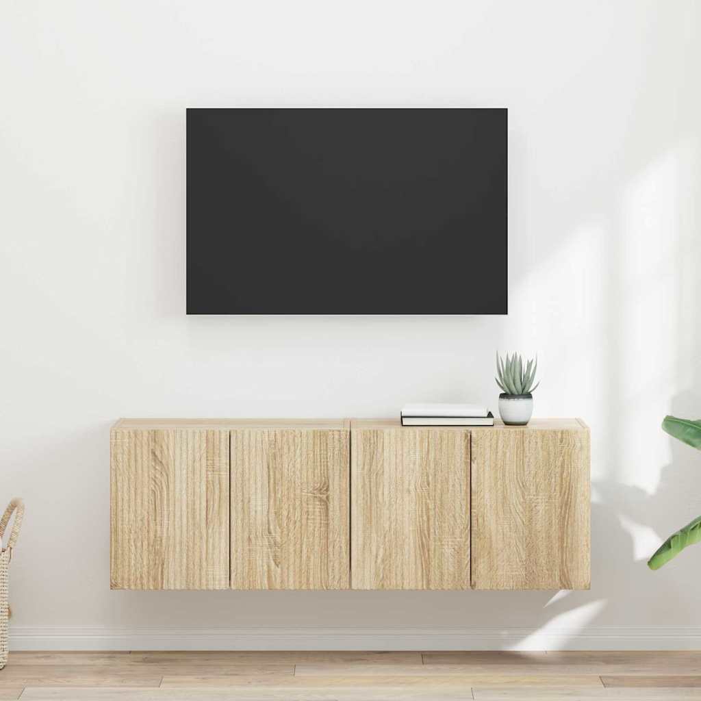 vidaXL TV-Wandschrank 2 pcs Sonoma-Eiche 59,5 x 31 x 40 cm