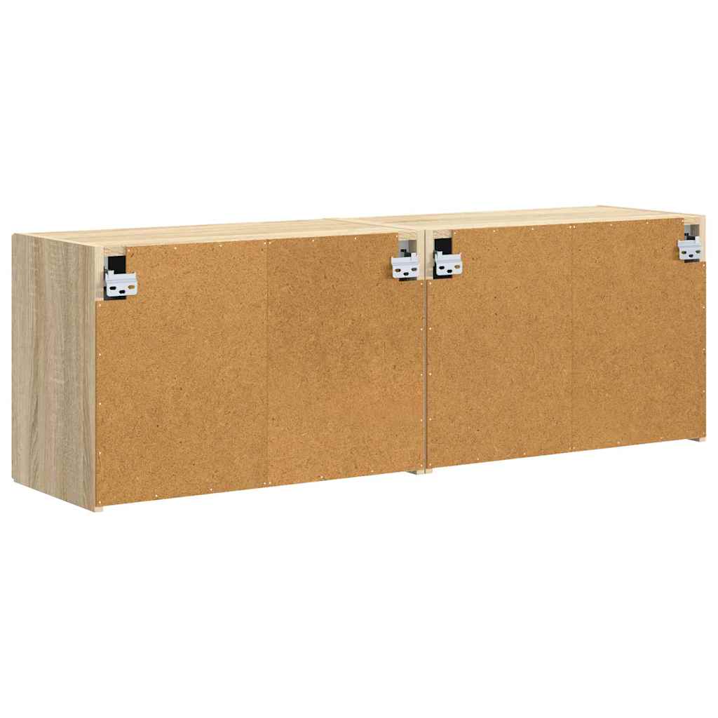 vidaXL TV-Wandschrank 2 pcs Sonoma-Eiche 59,5 x 31 x 40 cm