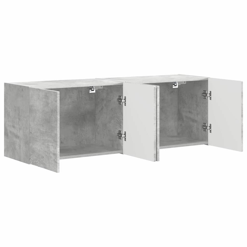 vidaXL TV-Wandschrank 2 pcs Beton Grau 59,5 x 31 x 40 cm Holzwerkstoff