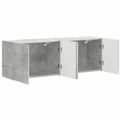 vidaXL TV-Wandschrank 2 pcs Beton Grau 59,5 x 31 x 40 cm Holzwerkstoff