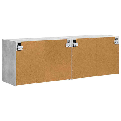 vidaXL TV-Wandschrank 2 pcs Beton Grau 59,5 x 31 x 40 cm Holzwerkstoff