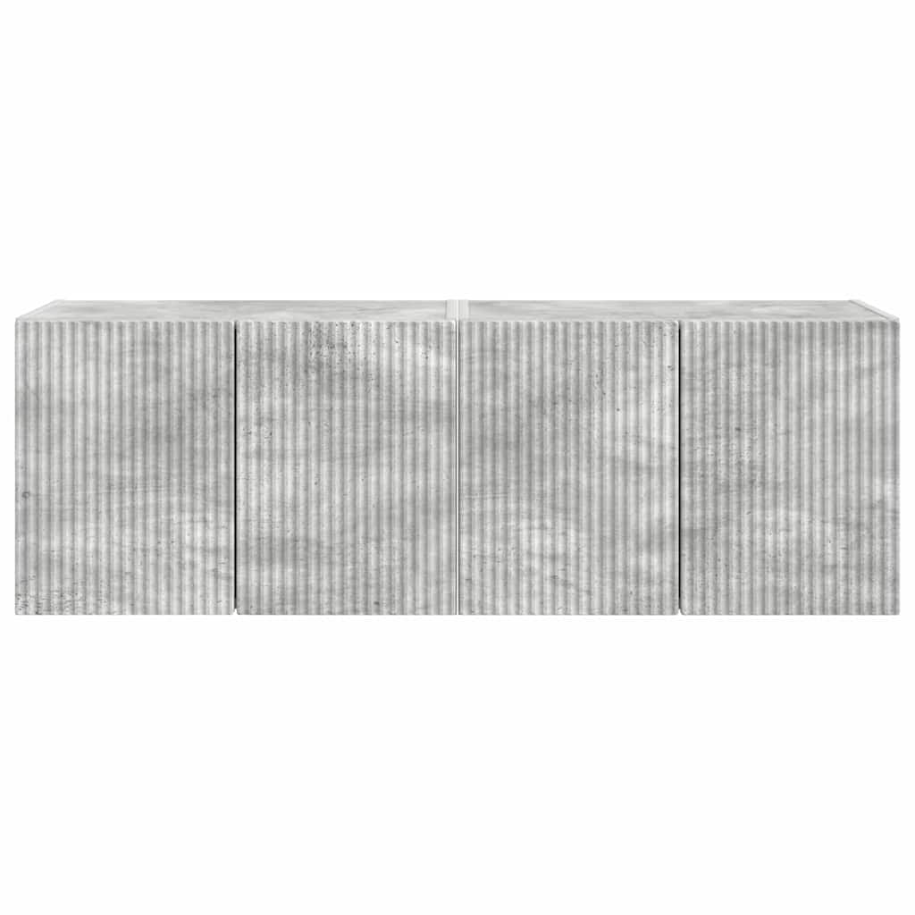 vidaXL TV-Wandschrank 2 pcs Beton Grau 59,5 x 31 x 40 cm Holzwerkstoff