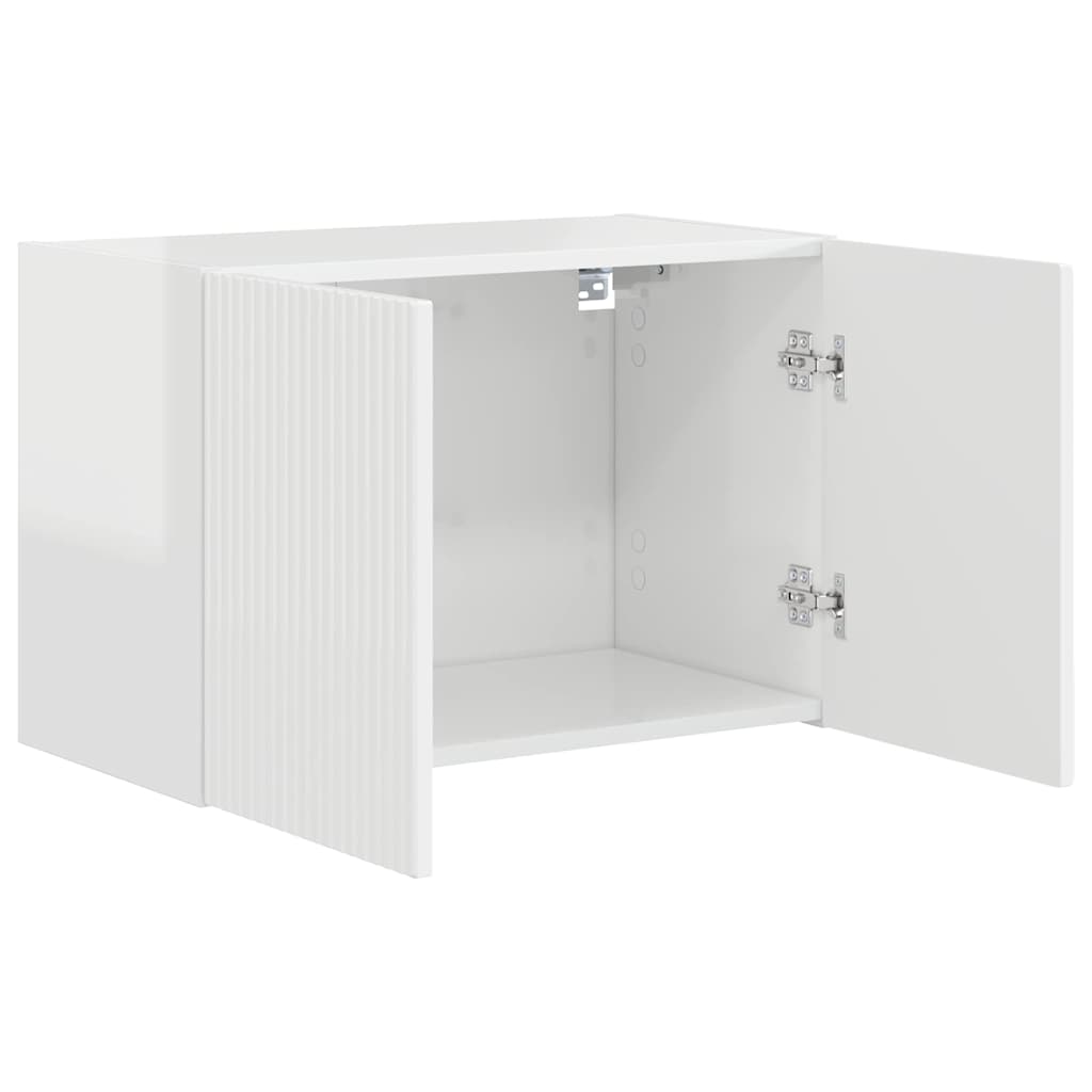 vidaXL TV-Wandschrank Hochglanz Weiß 59,5 x 31 x 40 cm Holzwerkstoff