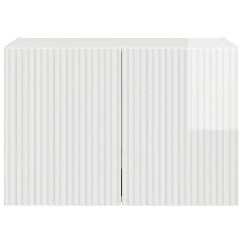 vidaXL TV-Wandschrank Hochglanz Weiß 59,5 x 31 x 40 cm Holzwerkstoff