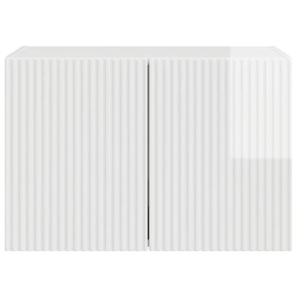 vidaXL TV-Wandschrank Hochglanz Weiß 59,5 x 31 x 40 cm Holzwerkstoff
