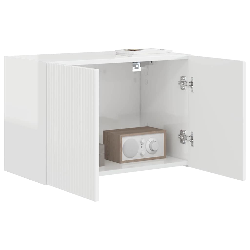 vidaXL TV-Wandschrank Hochglanz Weiß 59,5 x 31 x 40 cm Holzwerkstoff