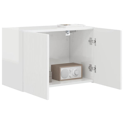 vidaXL TV-Wandschrank Hochglanz Weiß 59,5 x 31 x 40 cm Holzwerkstoff