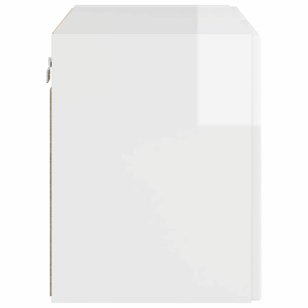 vidaXL TV-Wandschrank Hochglanz Weiß 59,5 x 31 x 40 cm Holzwerkstoff