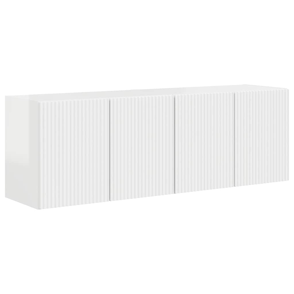 vidaXL TV-Wandschrank 2 pcs Hochglanz Weiß 59,5 x 31 x 40 cm