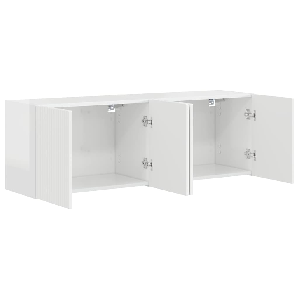 vidaXL TV-Wandschrank 2 pcs Hochglanz Weiß 59,5 x 31 x 40 cm