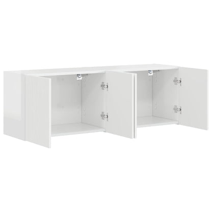 vidaXL TV-Wandschrank 2 pcs Hochglanz Weiß 59,5 x 31 x 40 cm