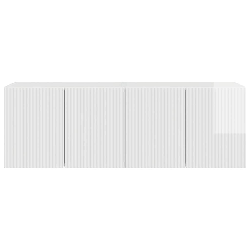 vidaXL TV-Wandschrank 2 pcs Hochglanz Weiß 59,5 x 31 x 40 cm