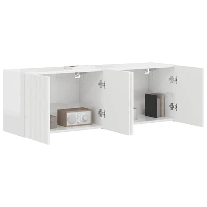 vidaXL TV-Wandschrank 2 pcs Hochglanz Weiß 59,5 x 31 x 40 cm