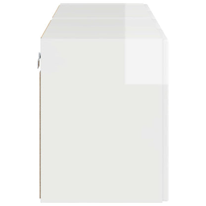 vidaXL TV-Wandschrank 2 pcs Hochglanz Weiß 59,5 x 31 x 40 cm