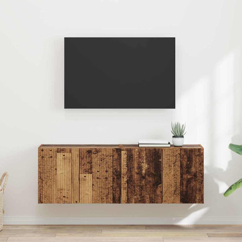 vidaXL TV-Wandschrank 2 pcs Altholz 59,5 x 31 x 40 cm Holzwerkstoff